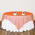 Organza Table Overlay 72"x72" Coral Orange - YauSpark