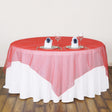 Organza Table Overlay 72"x72" Coral Red - YauSpark