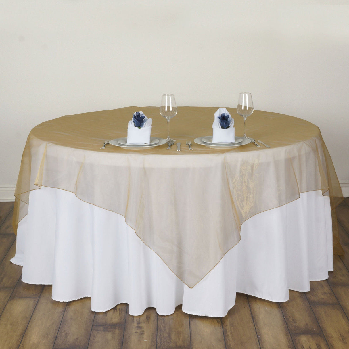 Organza Table Overlay 72"x72" Gold - YauSpark