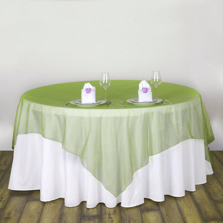 Organza Table Overlay 72"x72" Grass Green - YauSpark