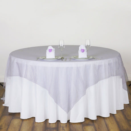Organza Table Overlay 72"x72" Lavender Purple - YauSpark