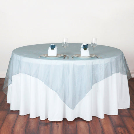 Organza Table Overlay 72"x72" Light Blue - YauSpark