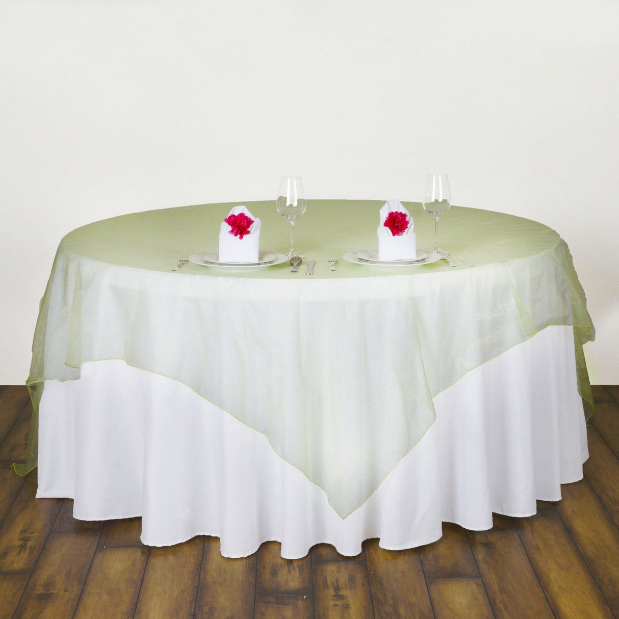 Organza Table Overlay 72"x72" Light Green - YauSpark