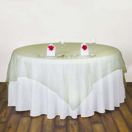 Organza Table Overlay 72"x72" Light Green - YauSpark