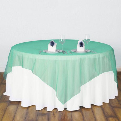 Organza Table Overlay 72"x72" Mint Green - YauSpark