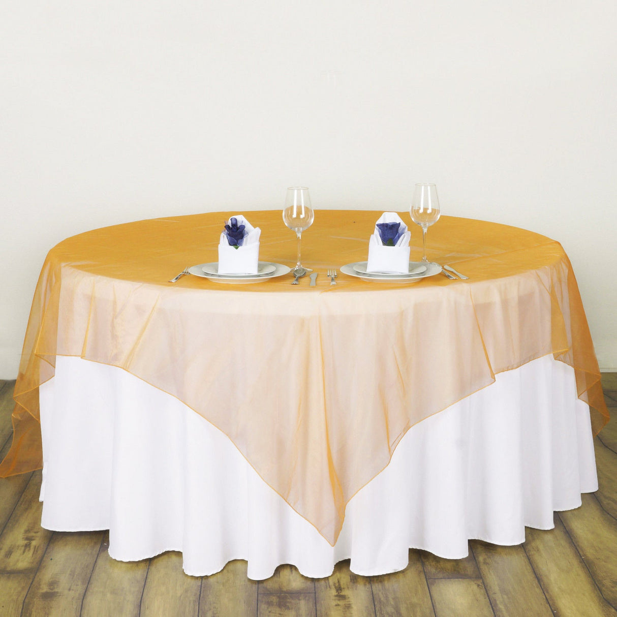 Organza Table Overlay 72"x72" Orange - YauSpark