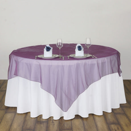 Organza Table Overlay 72"x72" Purple - YauSpark