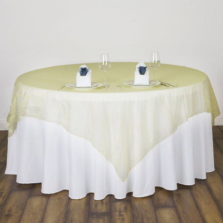 Organza Table Overlay 72"x72" Yellow - YauSpark