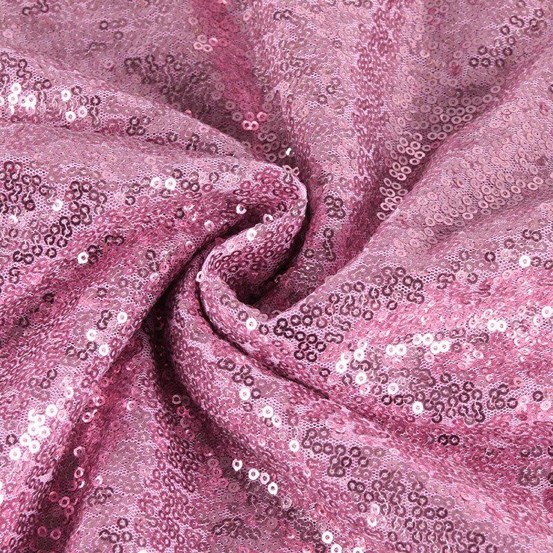 Pink Sequin Backdrop Drape Curtains with Rod Pockets - 8ftx8ft - YauSpark