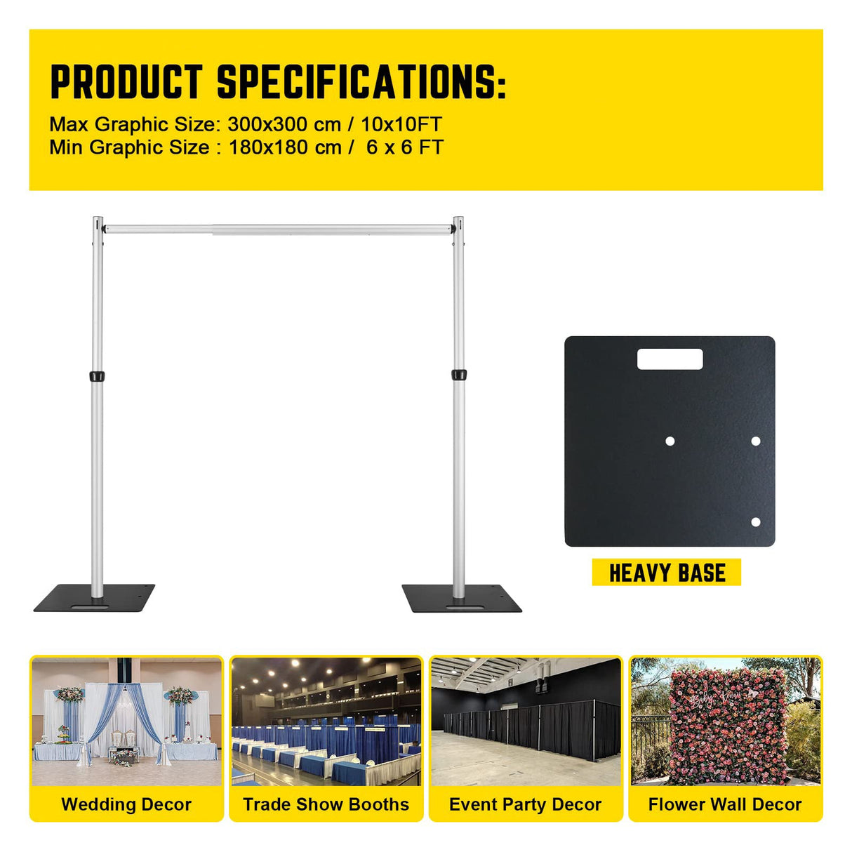 Pipe and Drape Backdrop Stand Kit 12x12FT - YauSpark