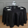 Polyester Accordion Crinkle Design Tablecloth Round Black - YauSpark