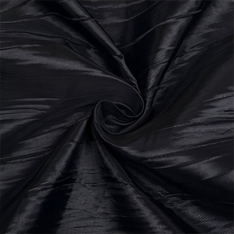 Polyester Accordion Crinkle Design Tablecloth Round Black - YauSpark