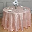 Polyester Accordion Crinkle Design Tablecloth Round Coral Pink - YauSpark