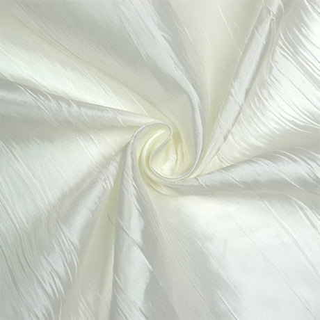Polyester Accordion Crinkle Design Tablecloth Round Ivory - YauSpark
