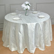 Polyester Accordion Crinkle Design Tablecloth Round Ivory - YauSpark