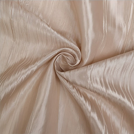 Polyester Accordion Crinkle Design Tablecloth Round Khaki - YauSpark