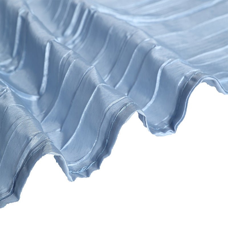 Polyester Accordion Crinkle Design Tablecloth Round White - YauSpark