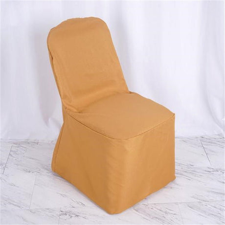 Polyester Banquet Chair Covers 18"x18"x38" Ginger Yellow - YauSpark