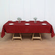 Polyester Checkered Rectangle Tablecloth Black/Red - YauSpark