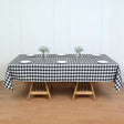 Polyester Checkered Rectangle Tablecloth White/Black - YauSpark
