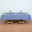 Polyester Checkered Rectangle Tablecloth White/Dark Blue - YauSpark
