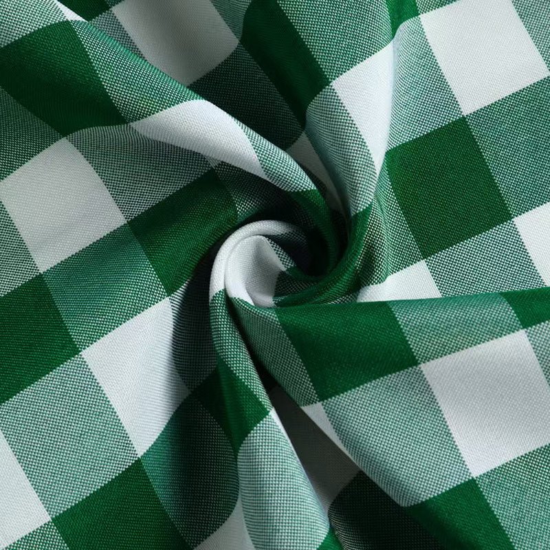 Polyester Checkered Rectangle Tablecloth White/Green - YauSpark