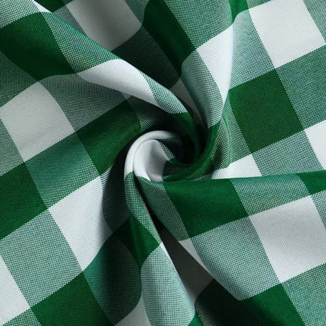 Polyester Checkered Rectangle Tablecloth White/Green - YauSpark