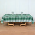 Polyester Checkered Rectangle Tablecloth White/Green - YauSpark