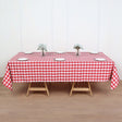 Polyester Checkered Rectangle Tablecloth White/Red - YauSpark