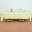 Polyester Checkered Rectangle Tablecloth White/Yellow - YauSpark