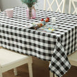 Polyester Checkered Square Tablecloth White/Black - YauSpark