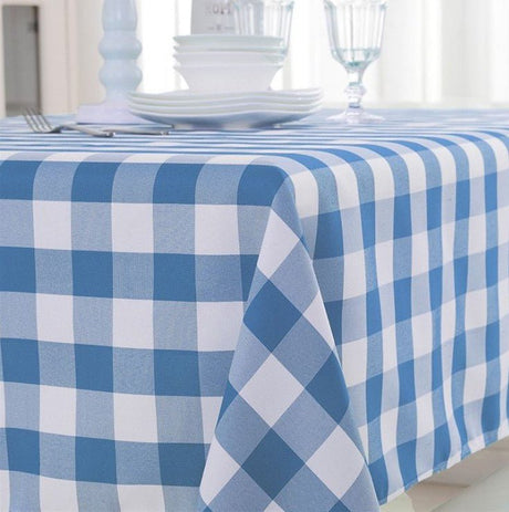 Polyester Checkered Square Tablecloth White/Dark Coffee - YauSpark