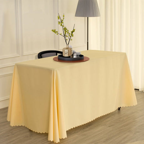 Polyester Rectangular Tablecloth 90"x156" Beige - YauSpark