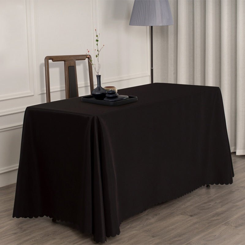 Polyester Rectangular Tablecloth 90"x156" Black - YauSpark