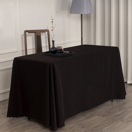 Polyester Rectangular Tablecloth 90"x156" Black - YauSpark