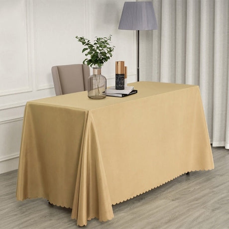 Polyester Rectangular Tablecloth 90"x156" Champagne - YauSpark