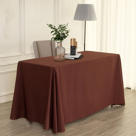 Polyester Rectangular Tablecloth 90"x156" Dark Brown - YauSpark
