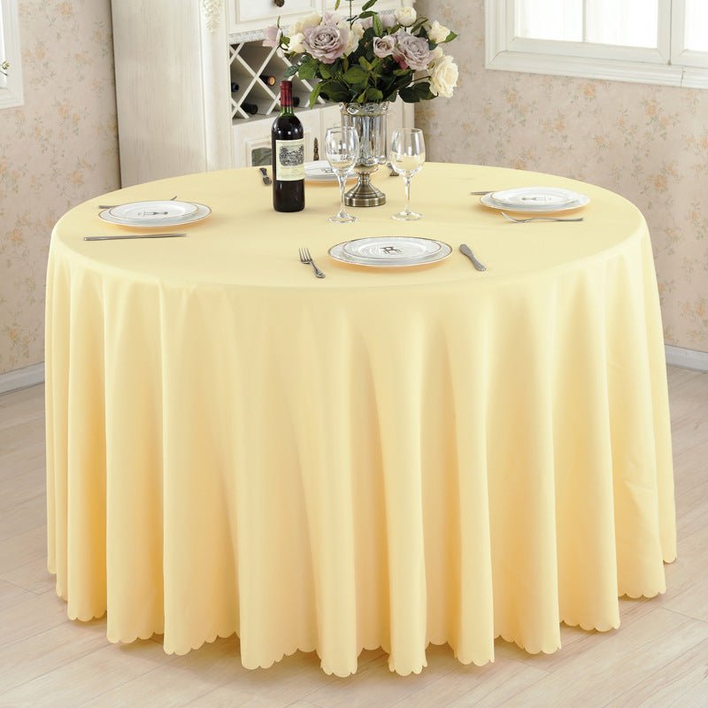 Polyester Round Tablecloth 133" Beige - YauSpark