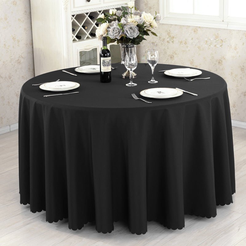 Polyester Round Tablecloth 133" Black - YauSpark