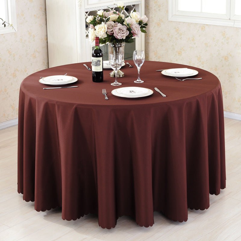 Polyester Round Tablecloth 133" Dark Brown - YauSpark