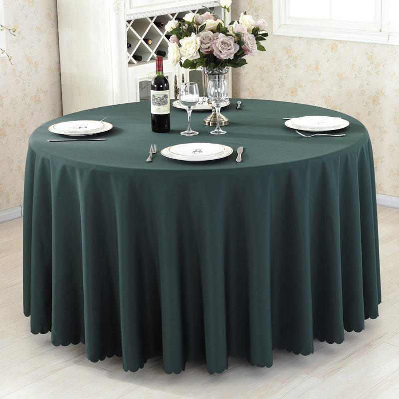 Polyester Round Tablecloth 133" Dark Green - YauSpark