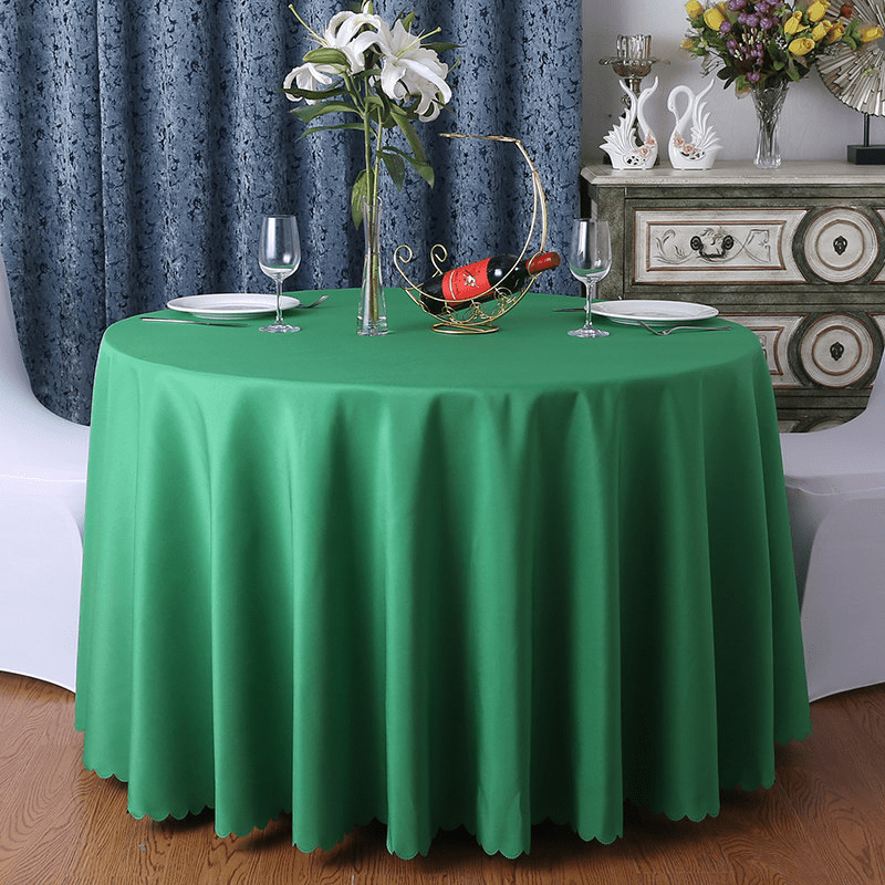 Polyester Round Tablecloth 133" Emerald Green - YauSpark