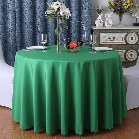 Polyester Round Tablecloth 133" Emerald Green - YauSpark