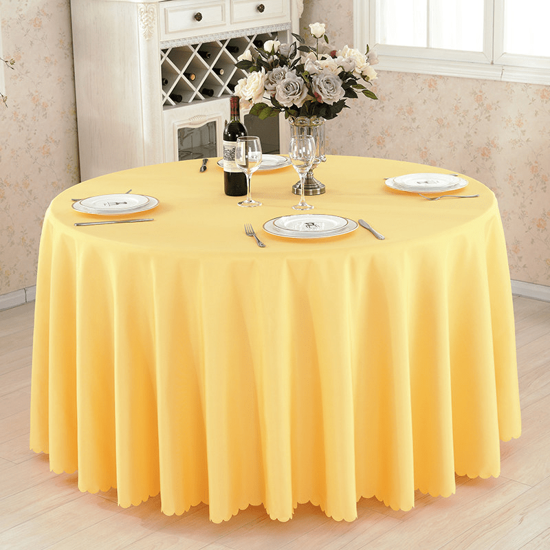 Polyester Round Tablecloth 133" Golden - YauSpark