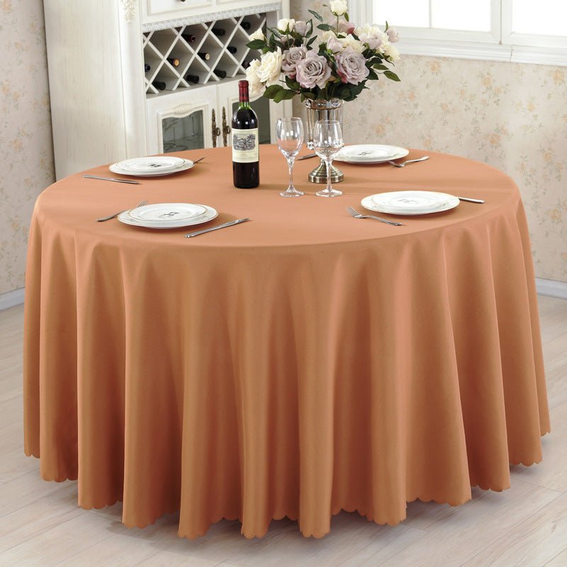 Polyester Round Tablecloth 133" Light Brown - YauSpark
