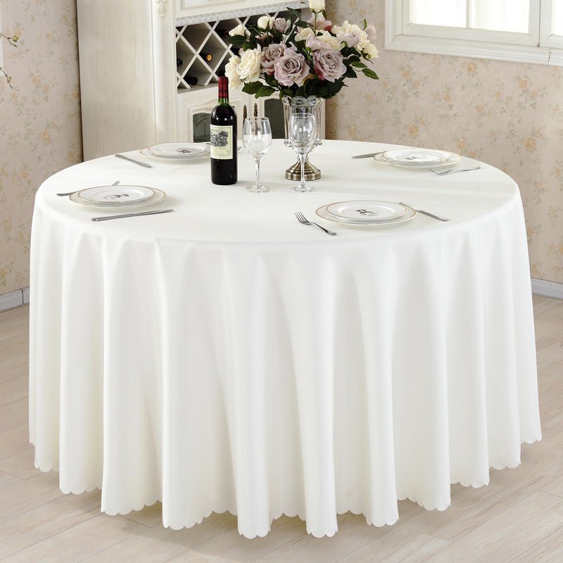 Polyester Round Tablecloth 133" Off - White - YauSpark