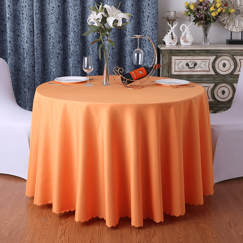 Polyester Round Tablecloth 133" Orange - YauSpark