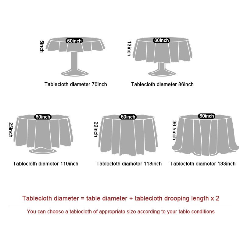 Polyester Round Tablecloth 133" Orange - YauSpark