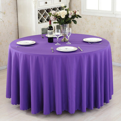 Polyester Round Tablecloth 133" Purple - YauSpark