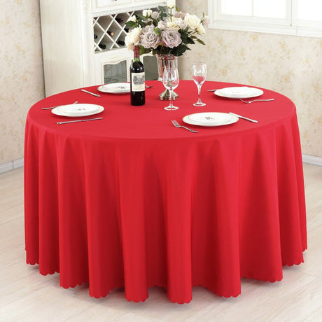 Polyester Round Tablecloth 133" Red - YauSpark